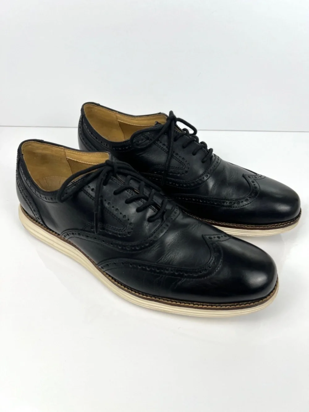 Cole Haan Zero Grand Wingtip Oxford Shoes Men’s 10.5 Black Leather Brogue Comfy
